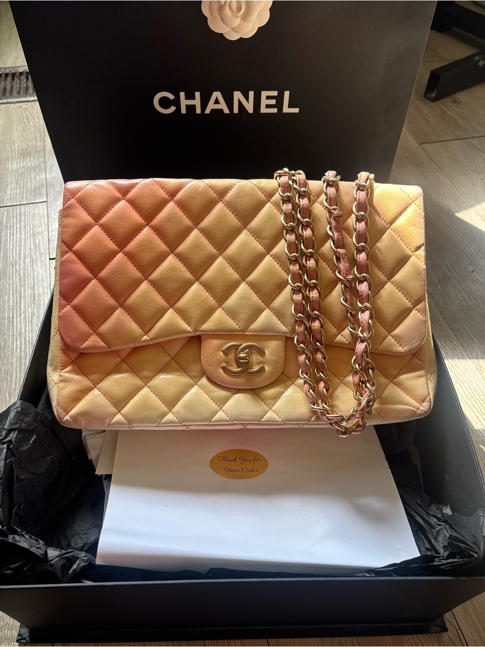 CHANEL Degrade Single Flap Jumbo
